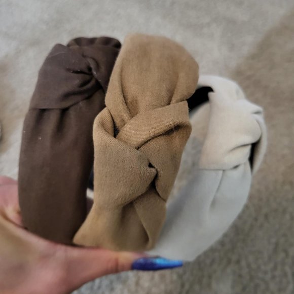 Set of 3 Neutral Brown headbands - Picture 2 of 3
